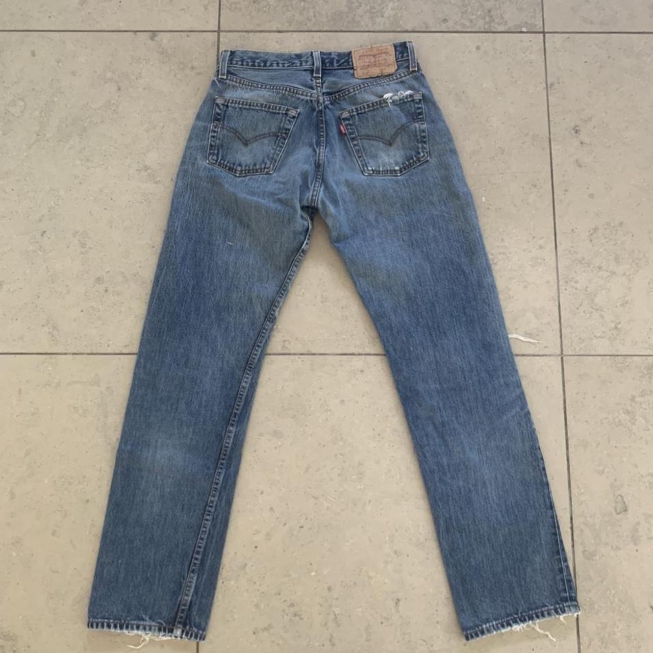 vintage levis 501 jeans distressed baggy/ wide... - Depop