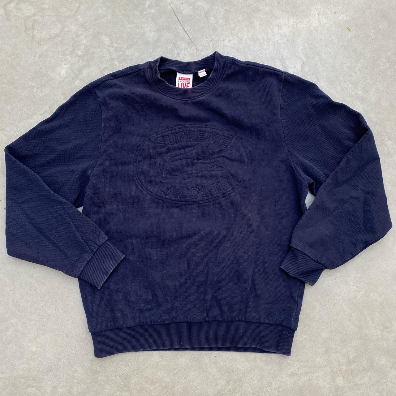 Supreme Lacoste navy blue crewneck size medium