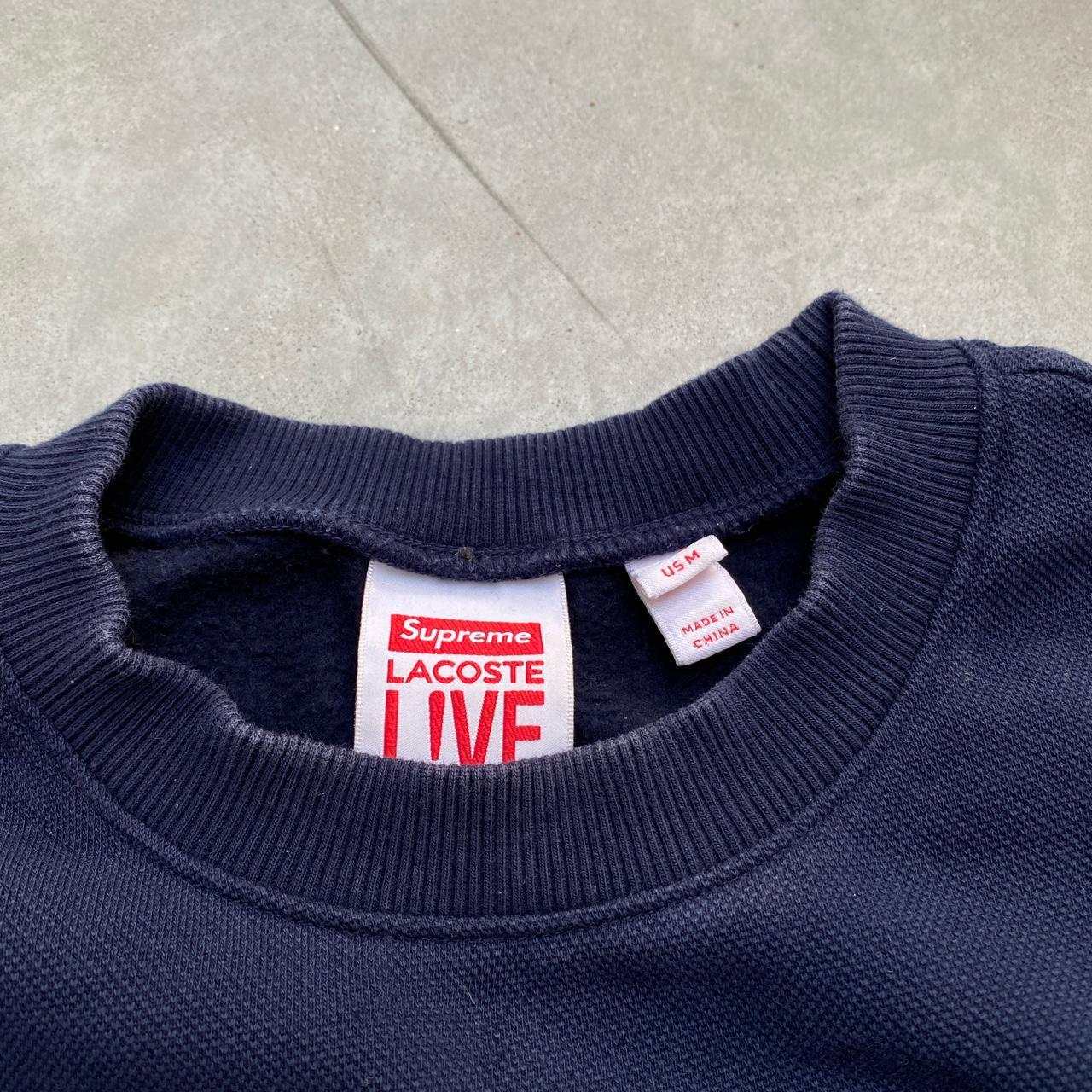 Supreme Lacoste navy blue crewneck size medium