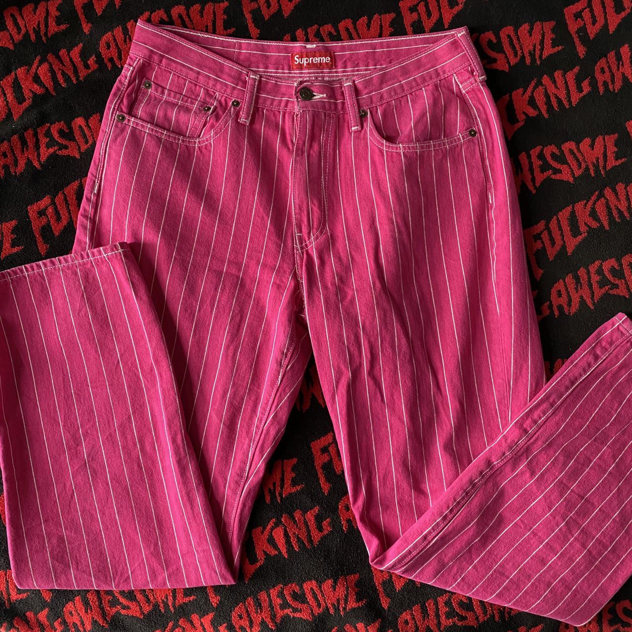 Supreme store striped jeans