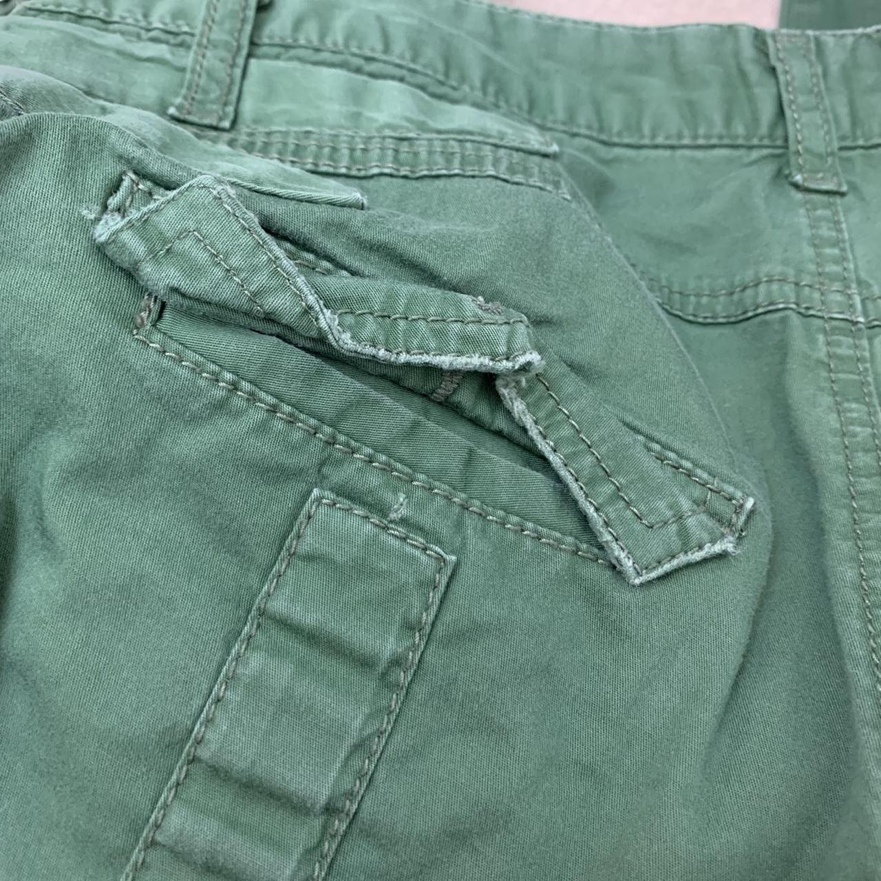 green low rise flare cargo pants by miss me one of... - Depop