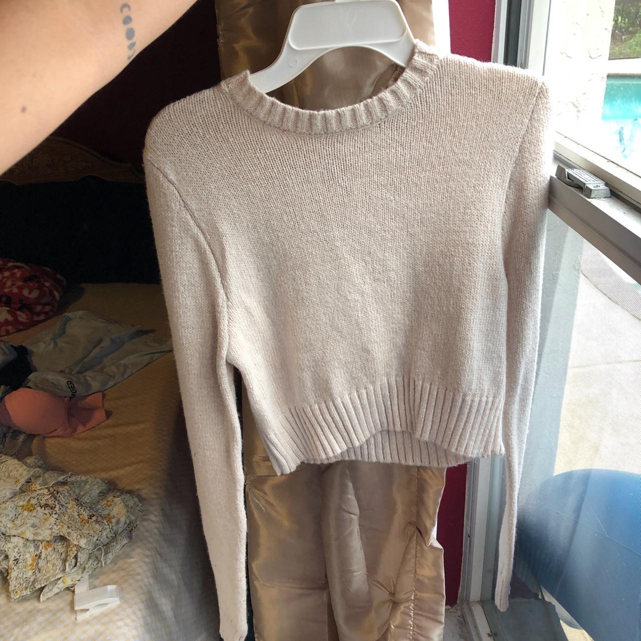 Cream colored cropped sweater from Garage So Depop