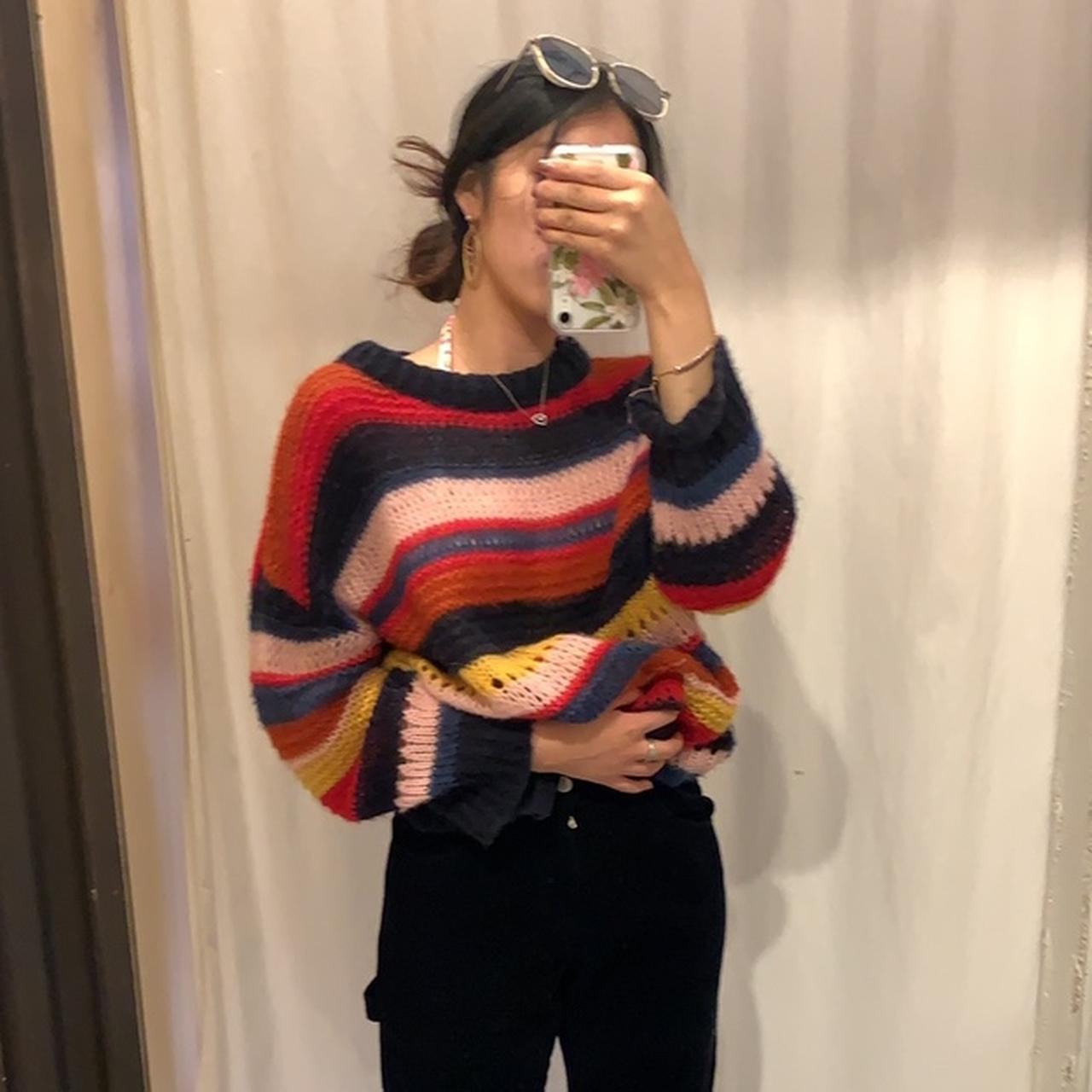 Zara oversized knit multi colored sweater It’s... - Depop