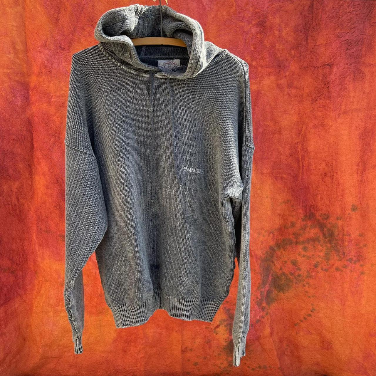 Vintage 90’s Armani Exchange knit Hoodie. This piece... - Depop