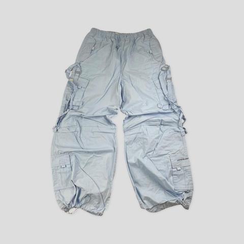 Vintage Criminal Damage Cargo Trousers Baggy Blue Grunge Parachute Pants