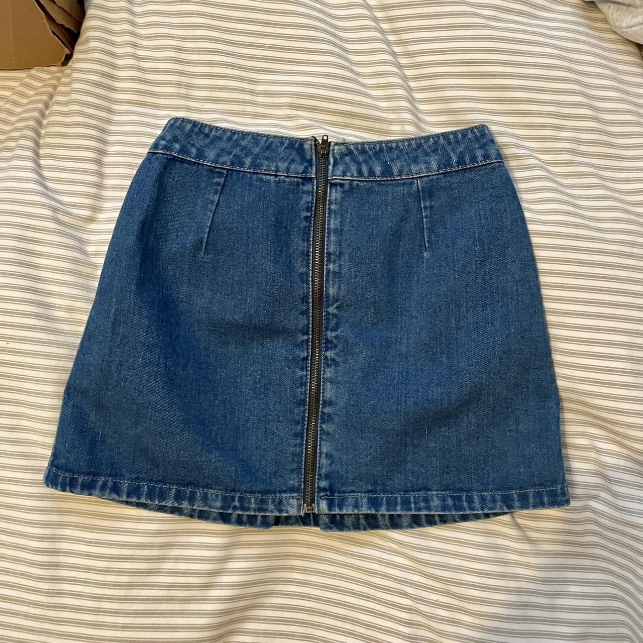 Topshop front zip denim skirt. Barely worn! In... - Depop