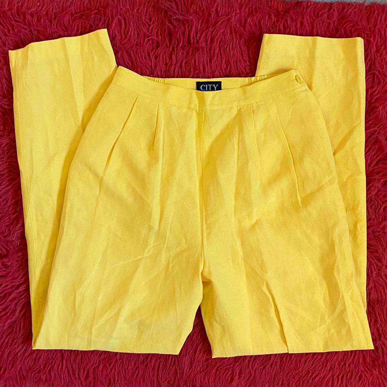 Women's Yellow Trousers | Depop