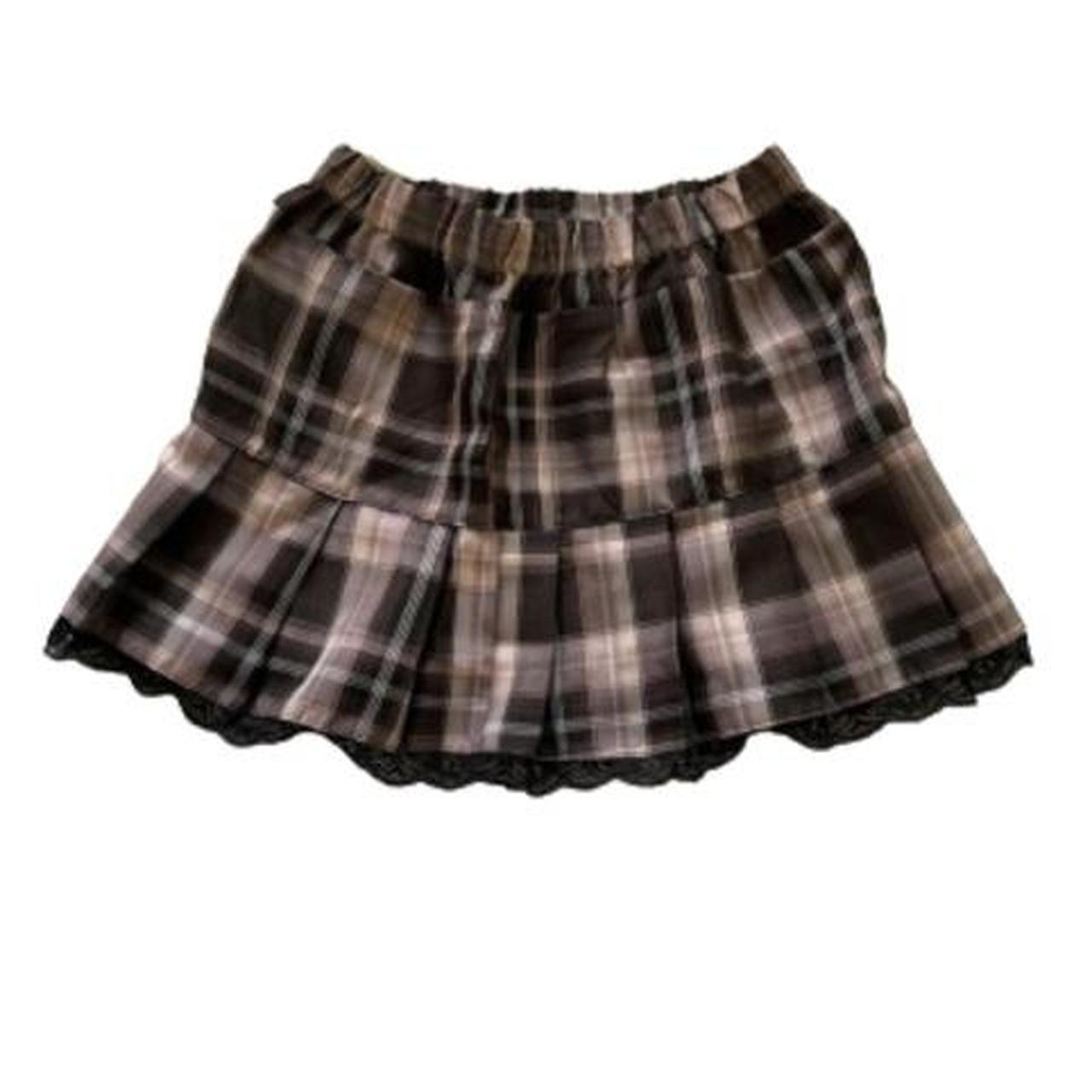 Gymboree pink / black tiered plaid skirt ☆features - Depop