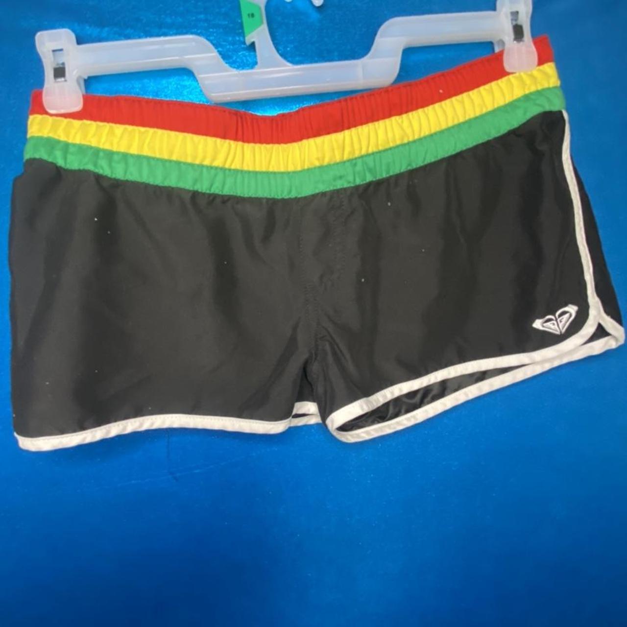 Roxy Women's Black and Yellow Shorts | Depop