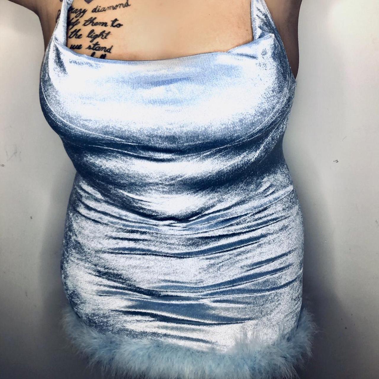 Baby blue velvet Angel dress 😇 This dress is... - Depop