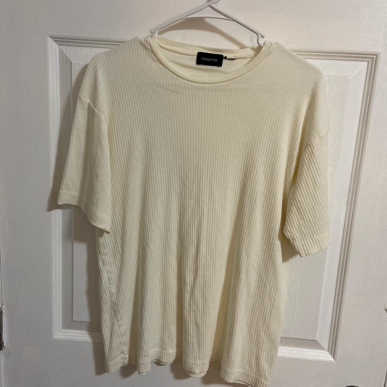 Claiborne Ridged Off-White Shirt Worn multiple... - Depop