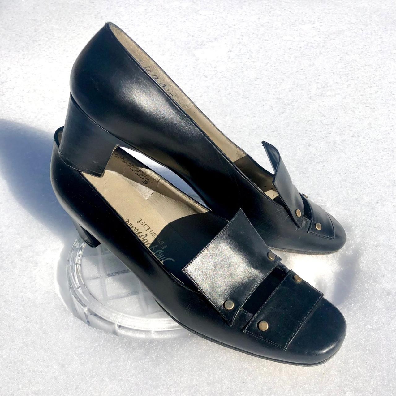 Shoes Fenton Last for Saks Fifth Avenue Black Patent with Beige