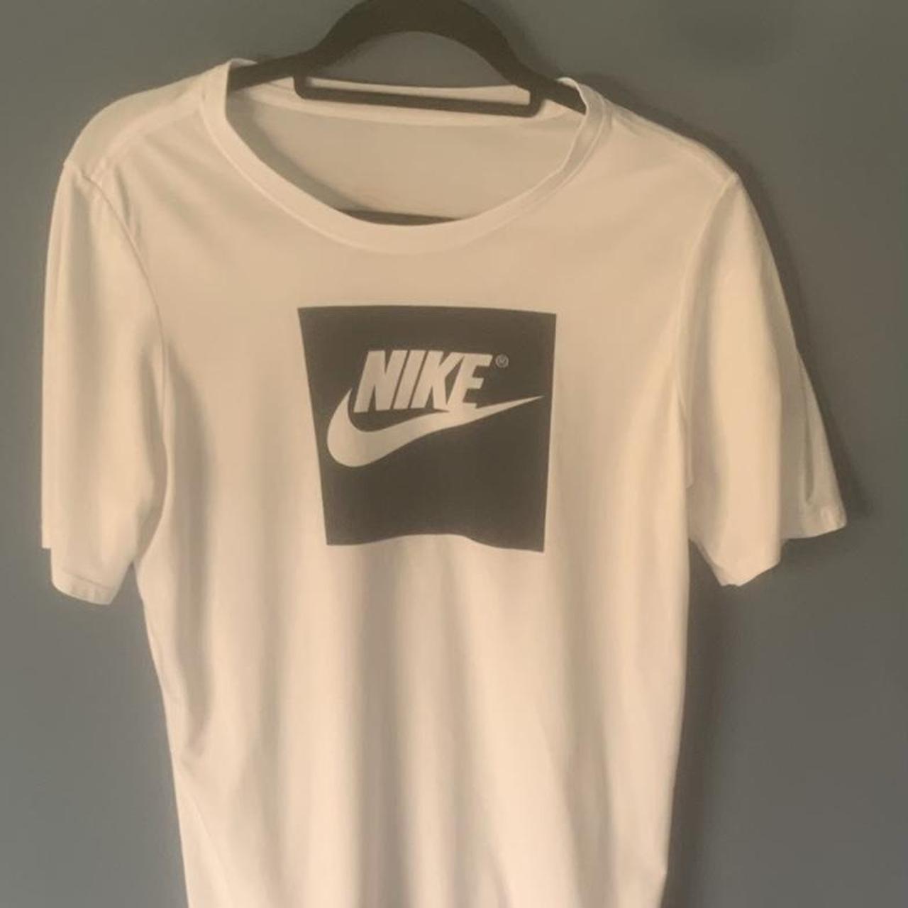 Small mens white nike T shirt. Hardly been worn, no... - Depop
