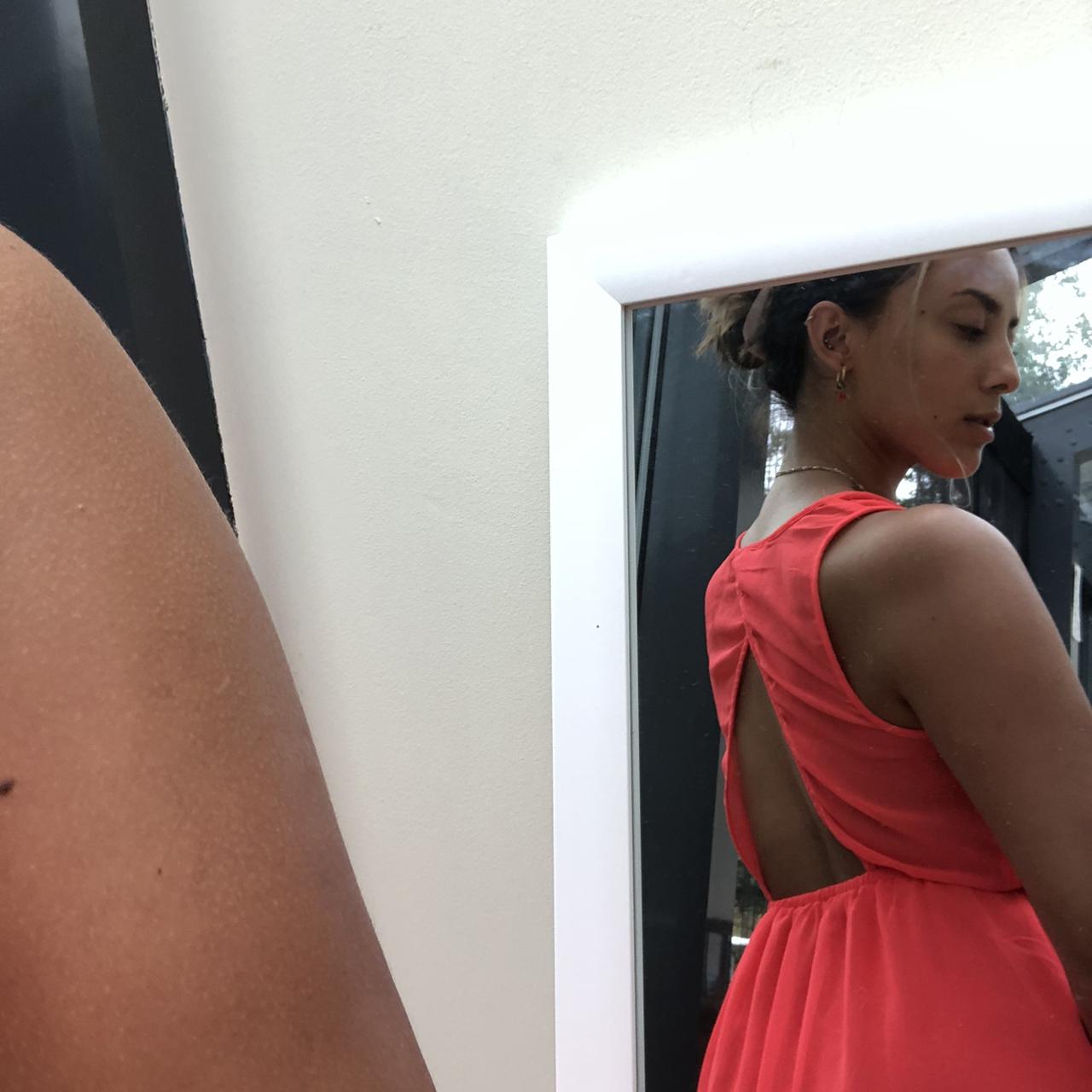 H&M Women's Orange and Pink Dress Depop