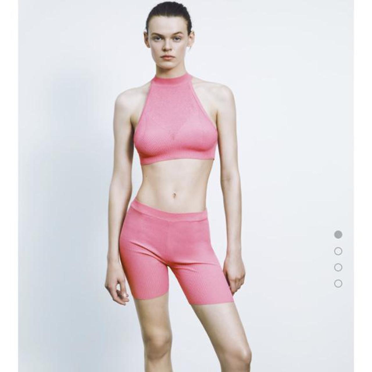 zara pink cycling shorts