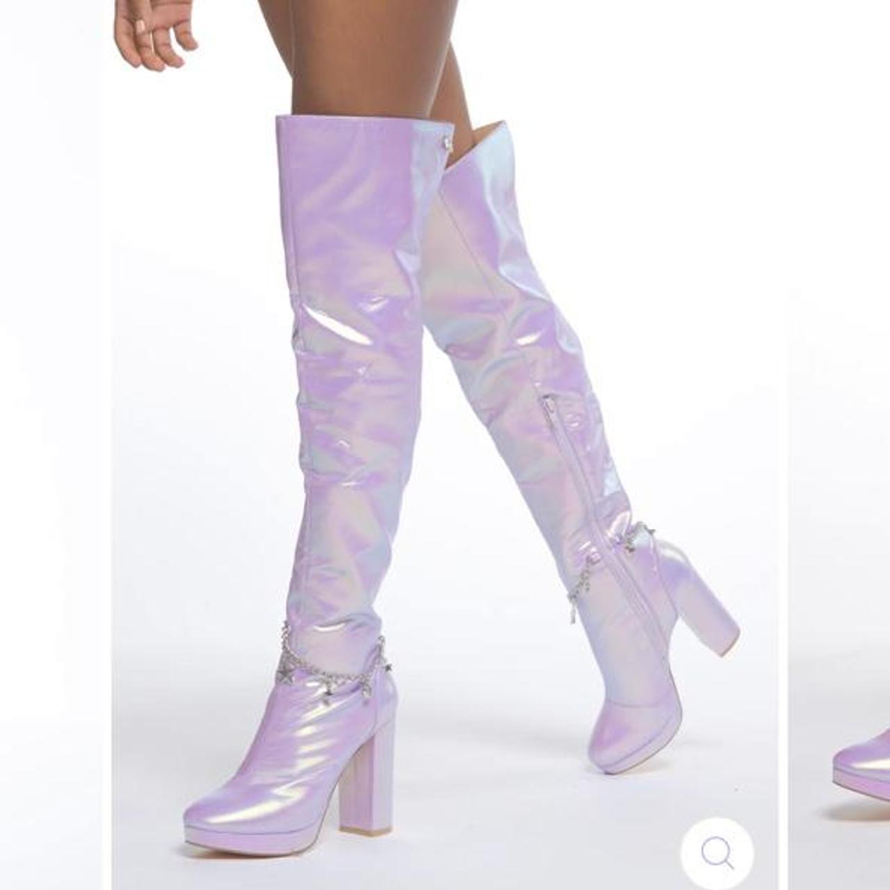 Lilac thigh high outlet boots