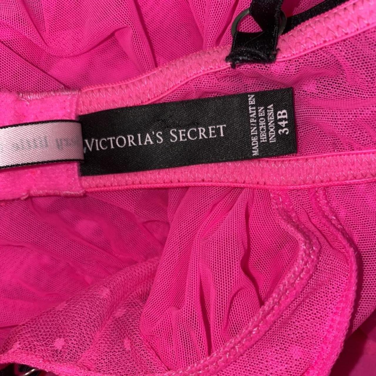 Victoria’s Secret pink bustier slip. Hot pink with... - Depop