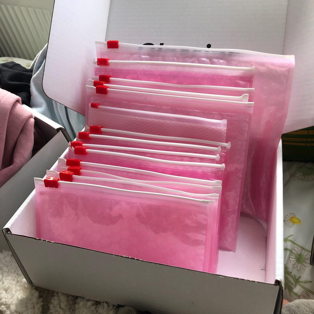 have a bunch of glossier pink bubblewrap bag,