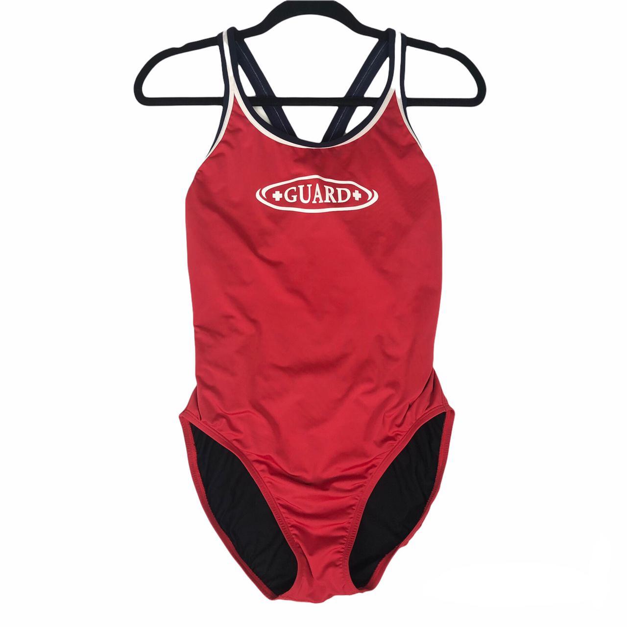 Rise Aquatics red lifeguard diamond fit one piece... - Depop