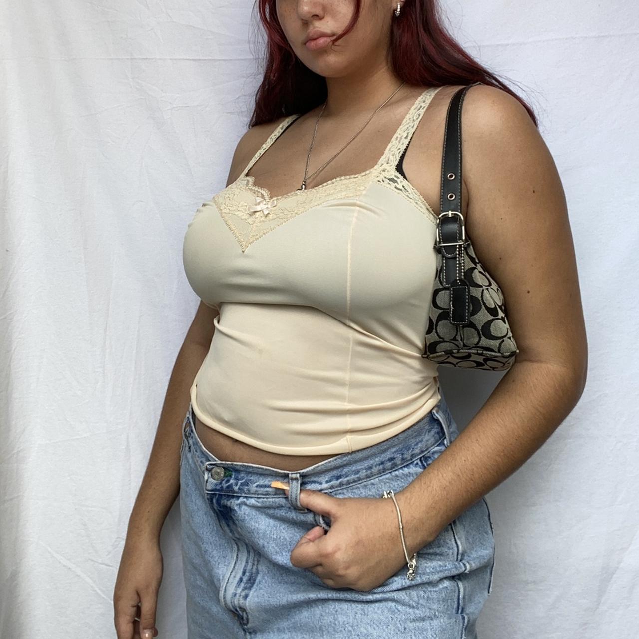 beautiful cream colored princess cami tanktop with... Depop