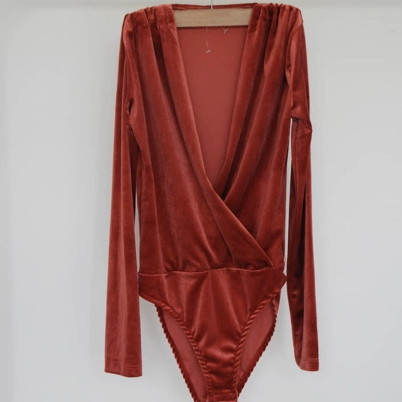 Red velvet body suit Brand new bodysuit... Depop