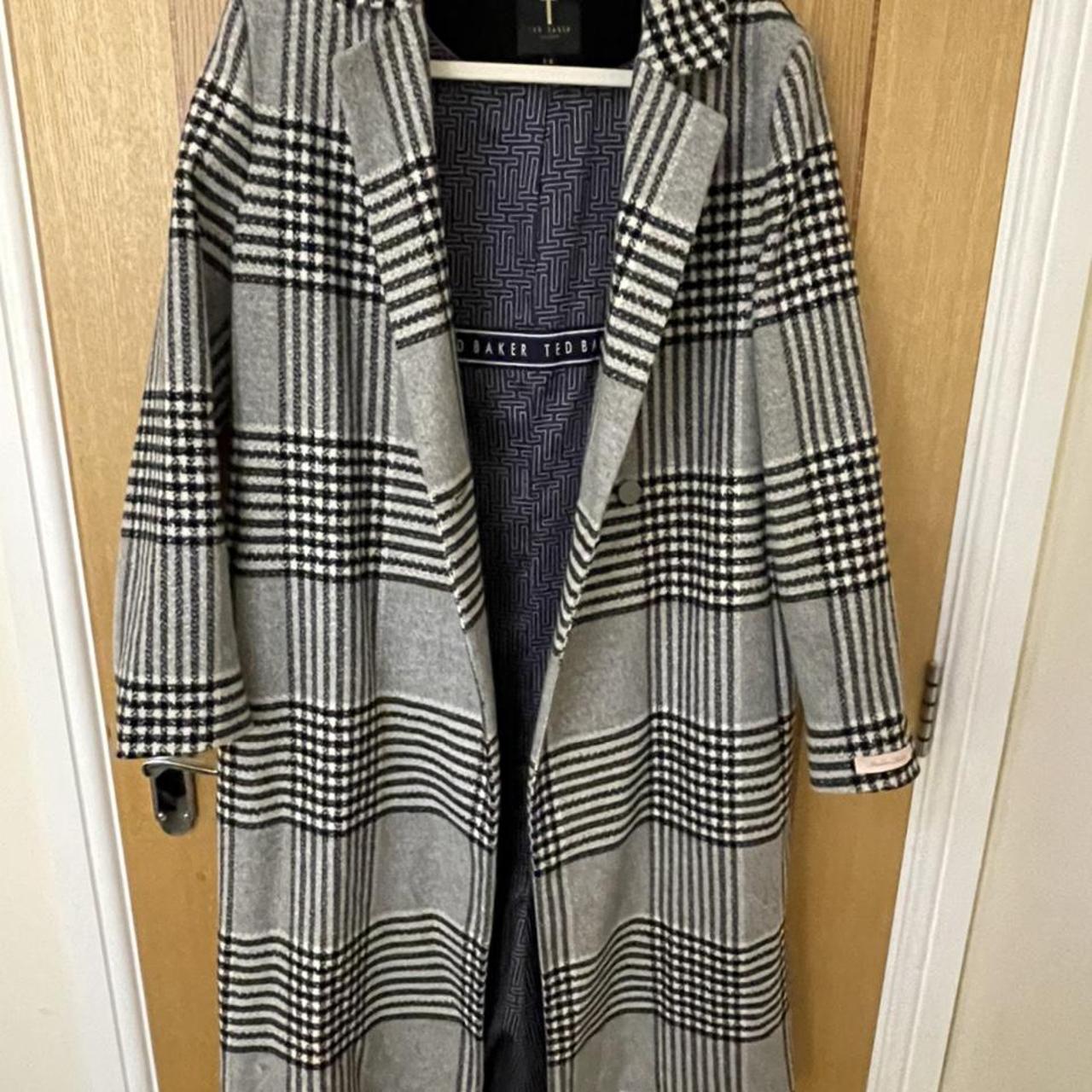 ted baker celinna check coat black