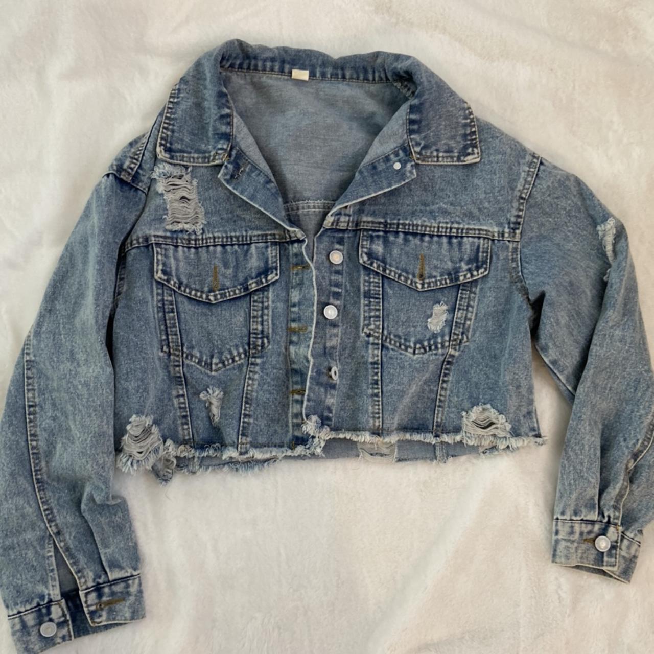 Cropped denim jacket - Depop