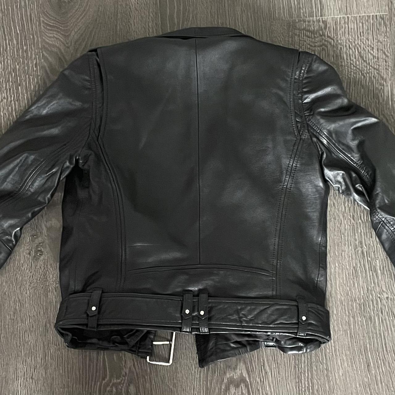 Feraud Paris genuine leather biker jacket w silver