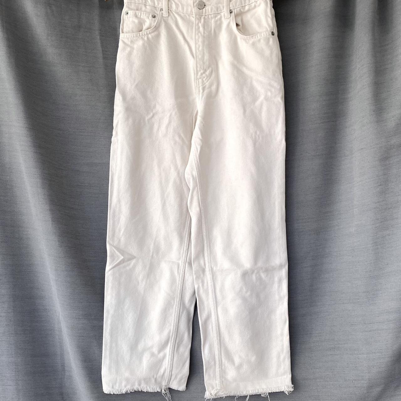 Reformation Riley Fawcett Jeans (Ivory; Off White)... - Depop