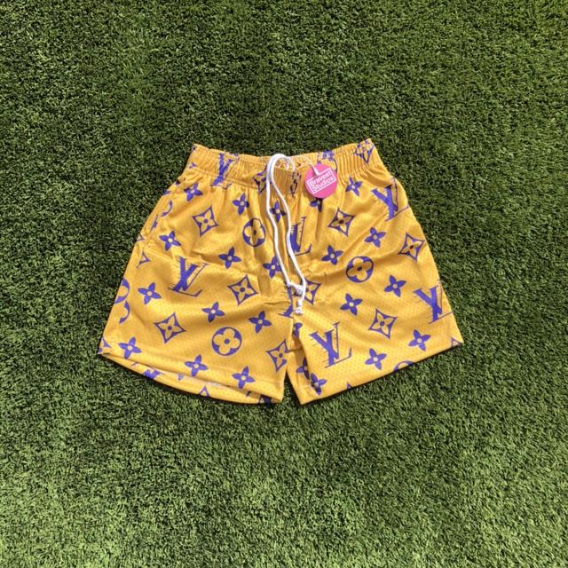 Louis Vuitton x Custom Lakers Shorts Monogram Louis - Depop