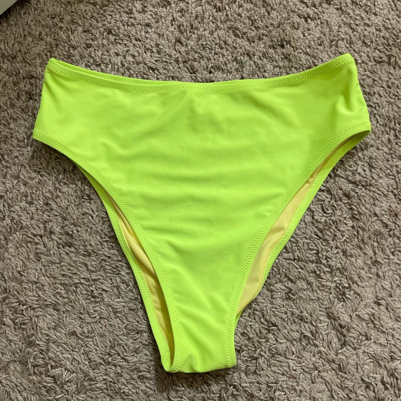 Neon green bikini bottom, size medium, brand... - Depop