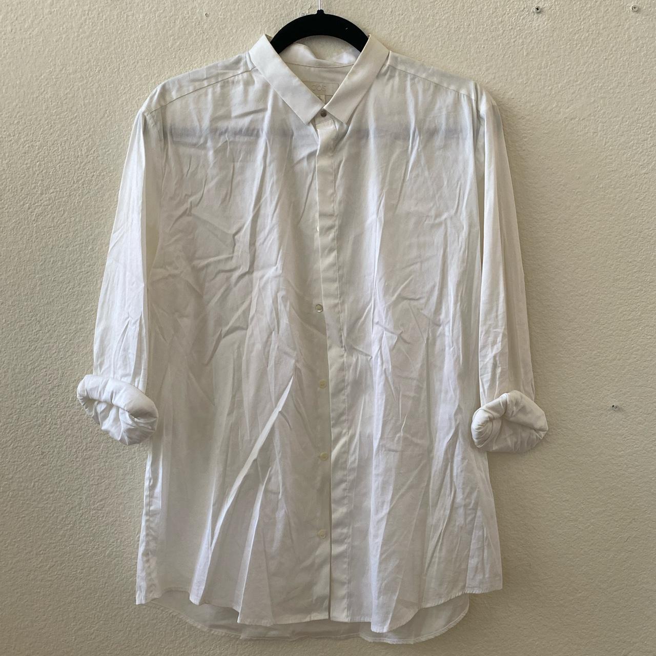 Cos small collar white button down Needs to be dry... - Depop