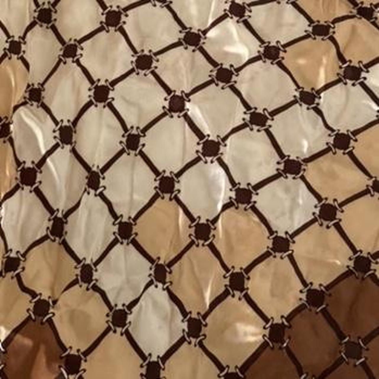 VINTAGE SATIN BROWN CHAIN PRINT SILKY SQUARE HEAD... Depop