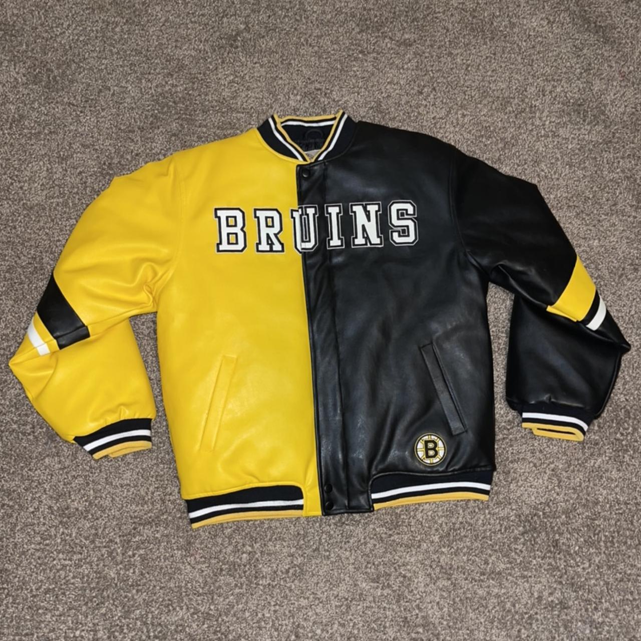 Mighty Mac Sports NHL Boston Bruins Leather jacket.... - Depop