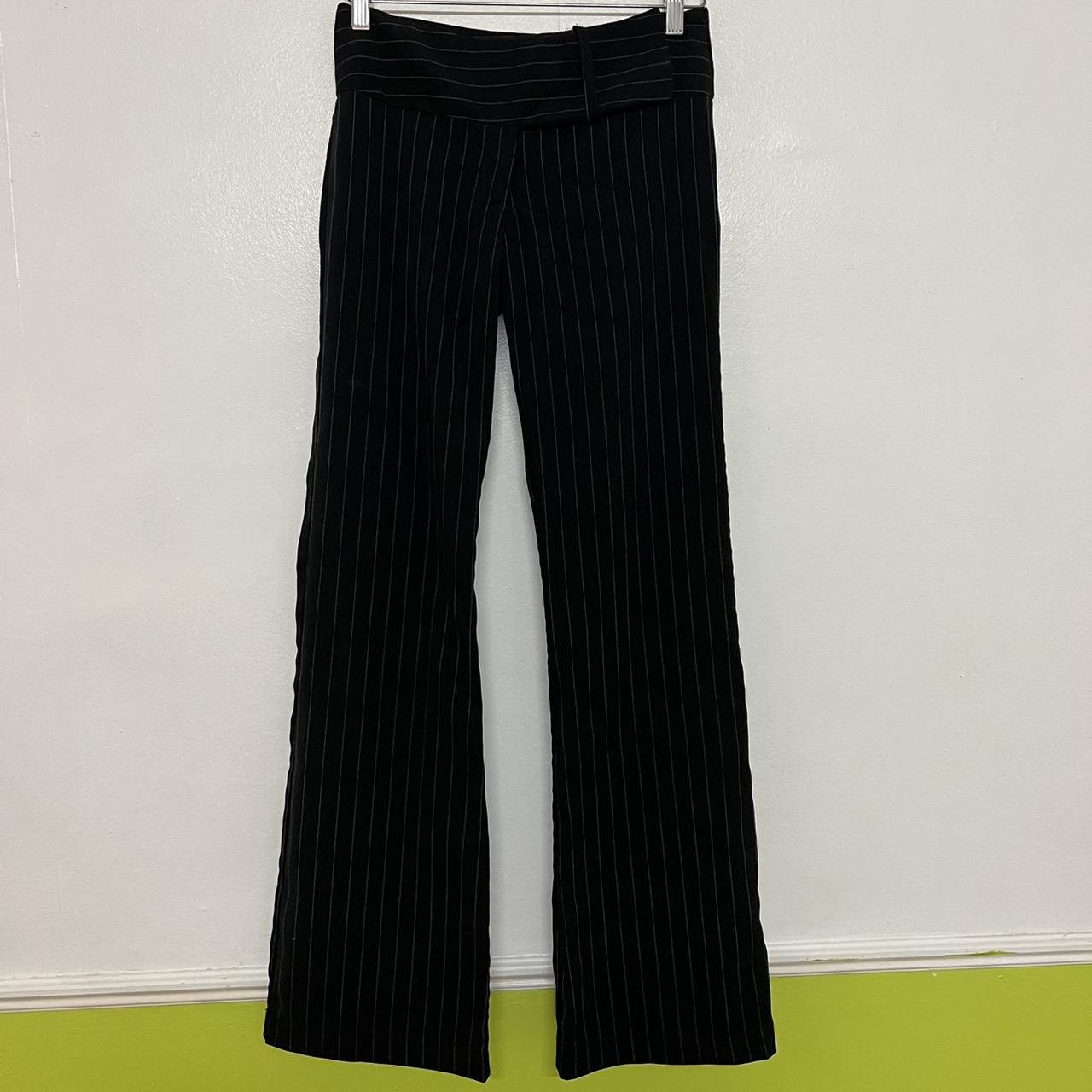 Vintage black pinstripe trousers No try ons,... - Depop