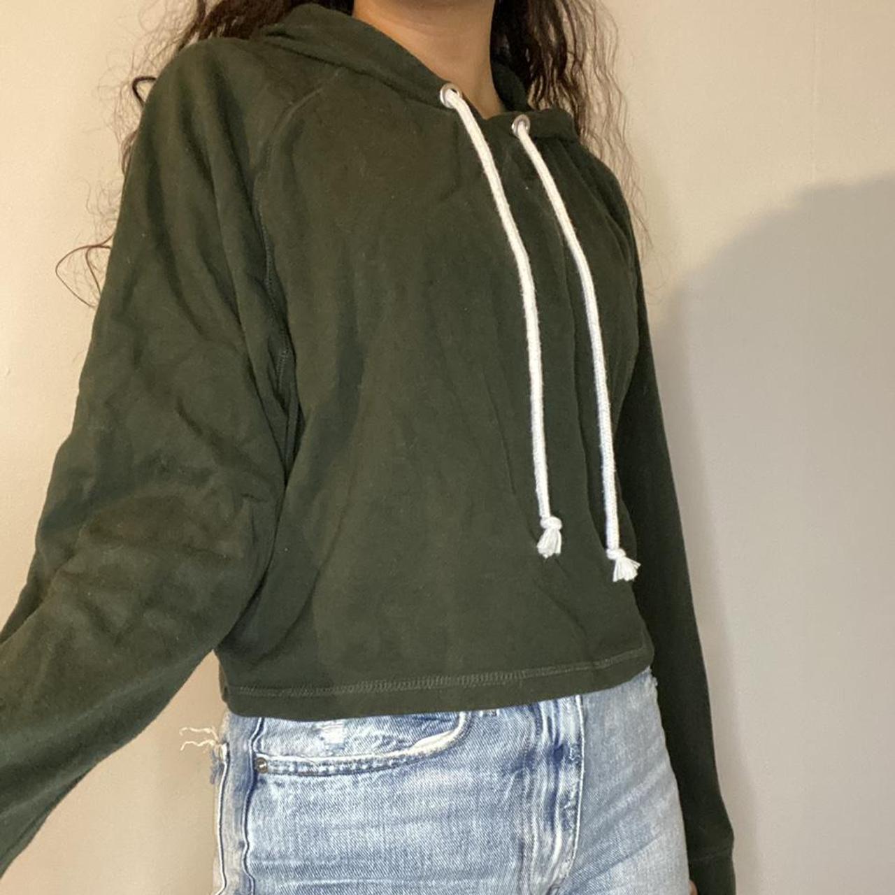 Green hoodie with white strings hotsell