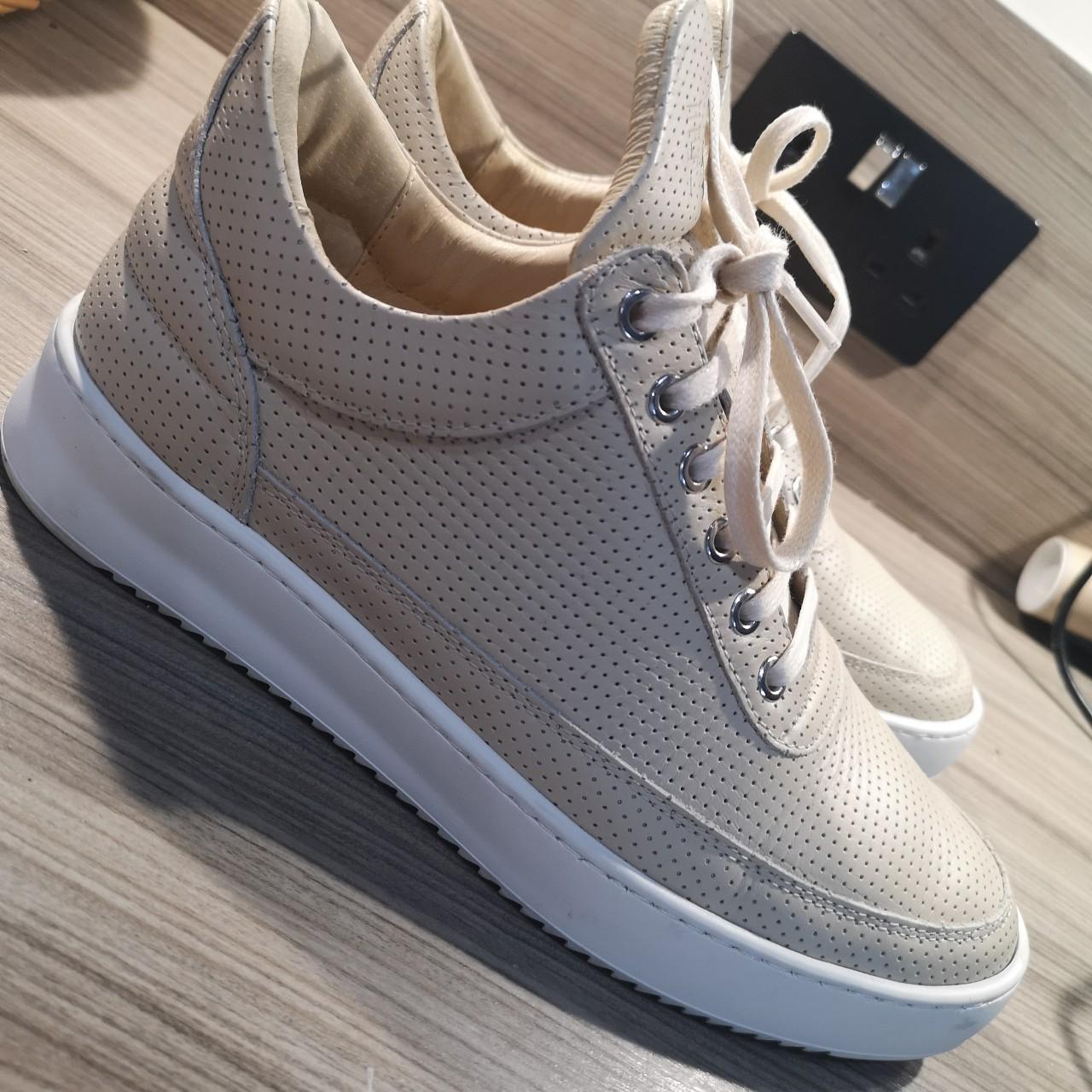 Filling pieces low top ripple nappa hot sale all white