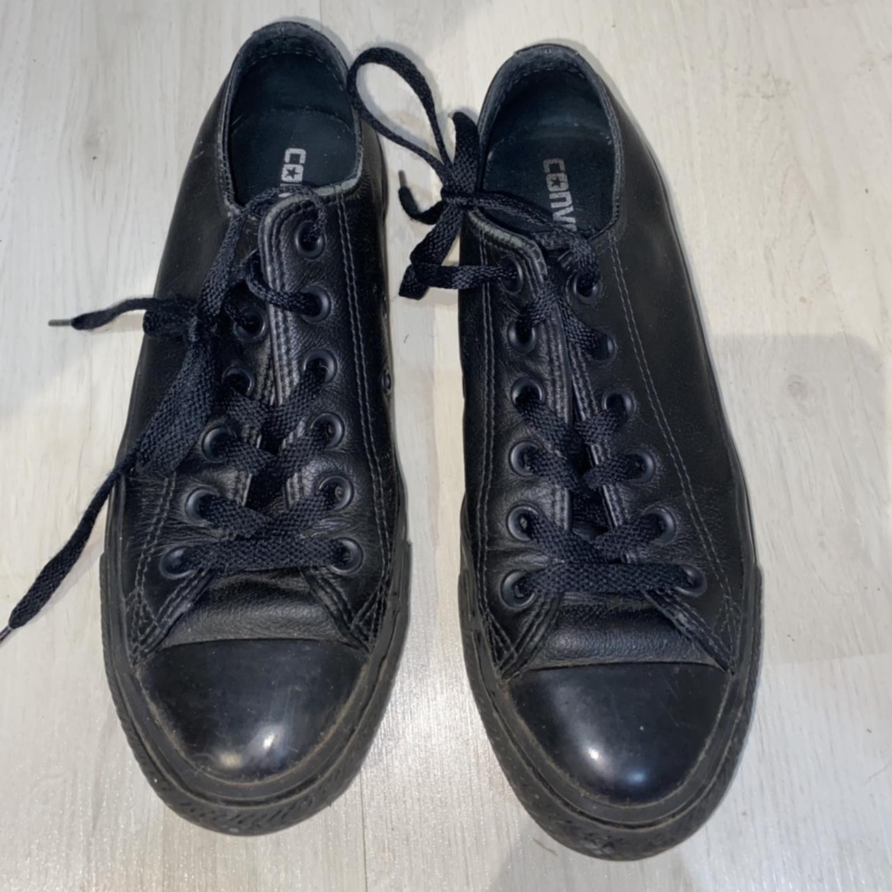 Jd black 2024 leather converse