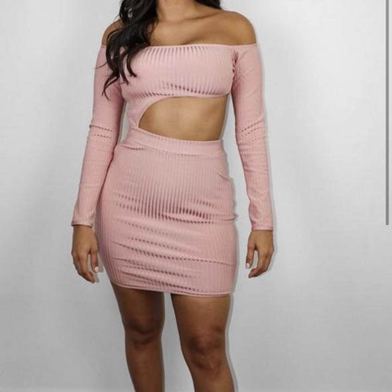 blush bandage dress