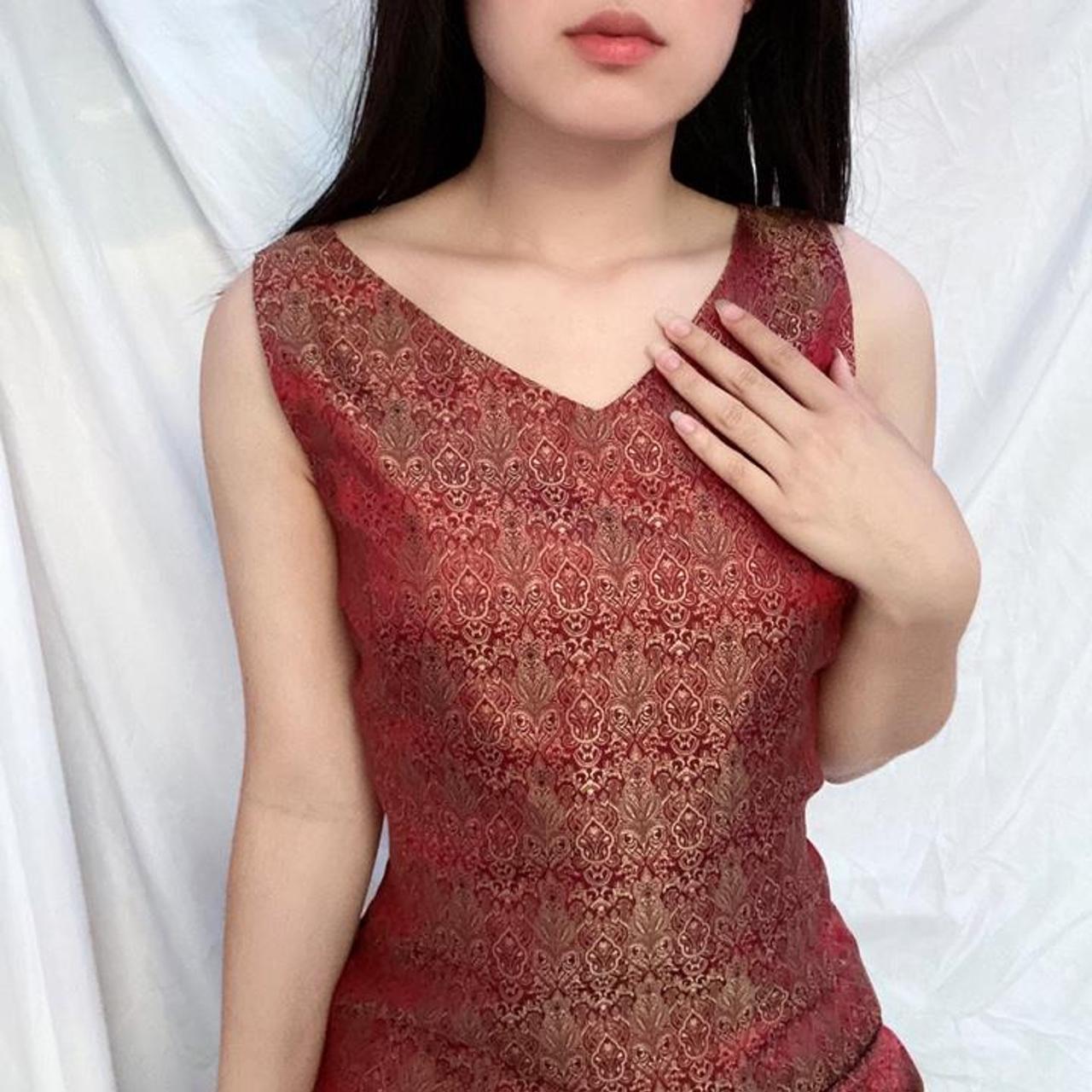 Ann Taylor Women's Red and Gold Corset (2)