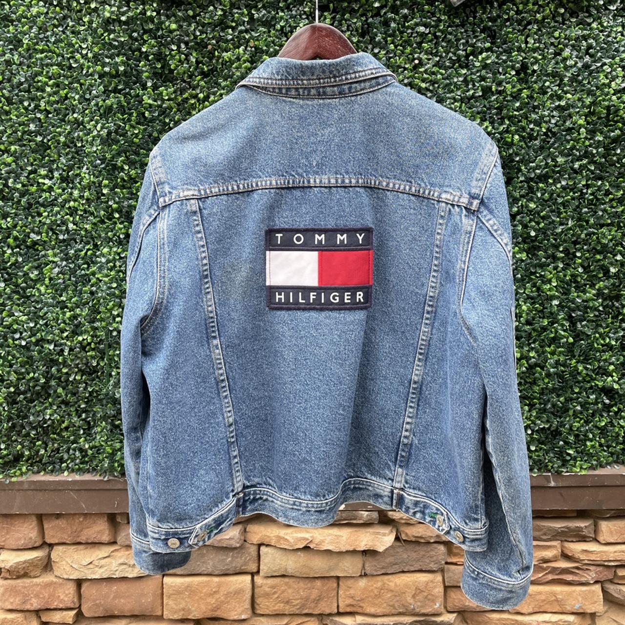 Tommy Hilfiger Women's Blue and Red Jacket | Depop