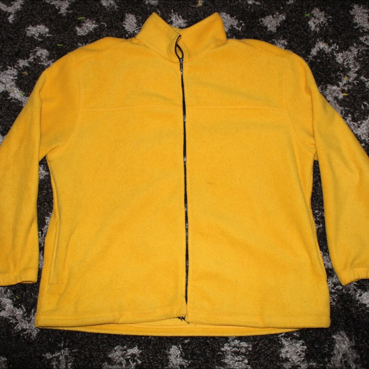 salmon river traders country yellow fuzzy zip up... - Depop