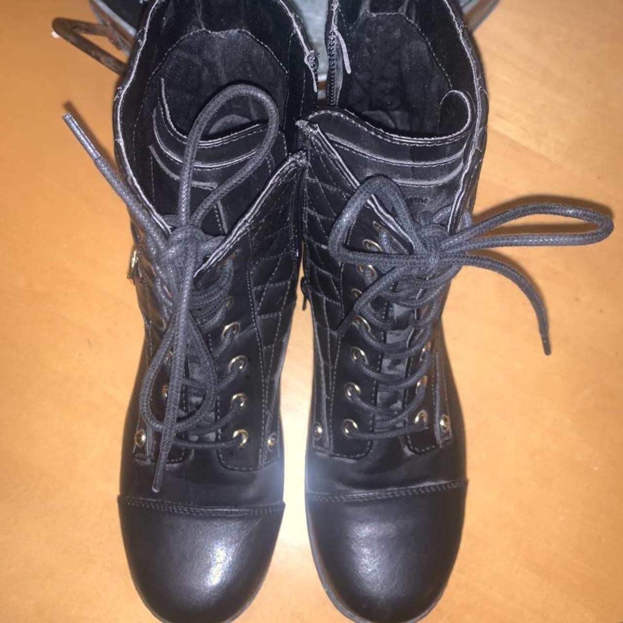 guess black combat boots