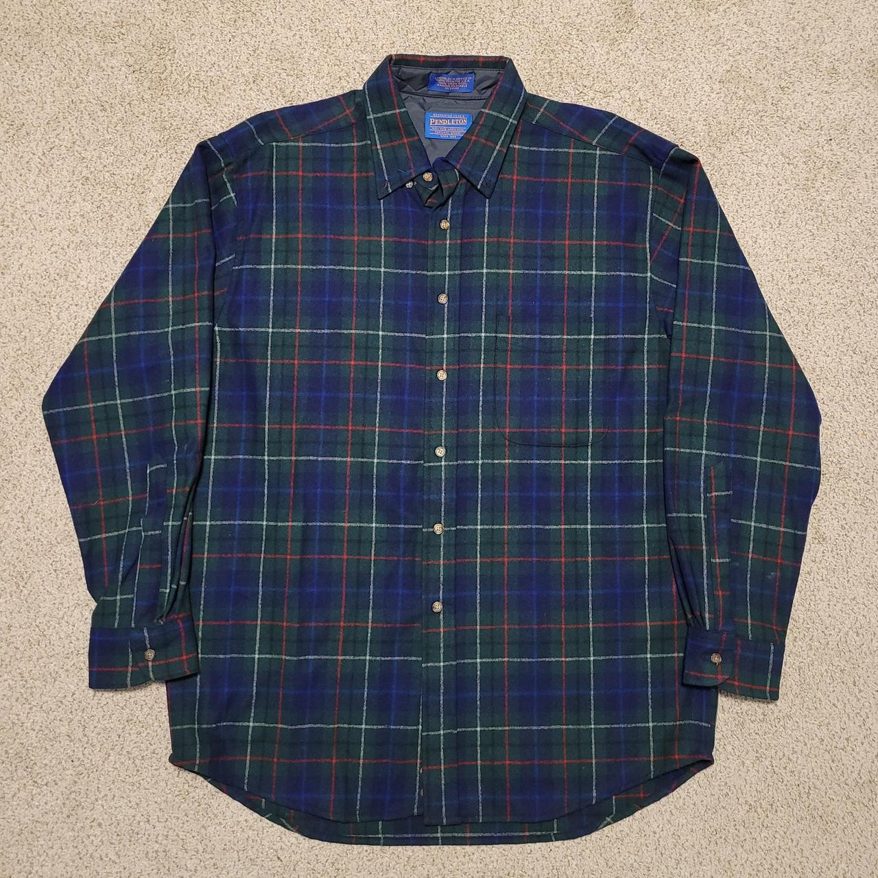 Vintage 1990s/Y2K Pendleton 100% Virgin Wool Plaid... - Depop