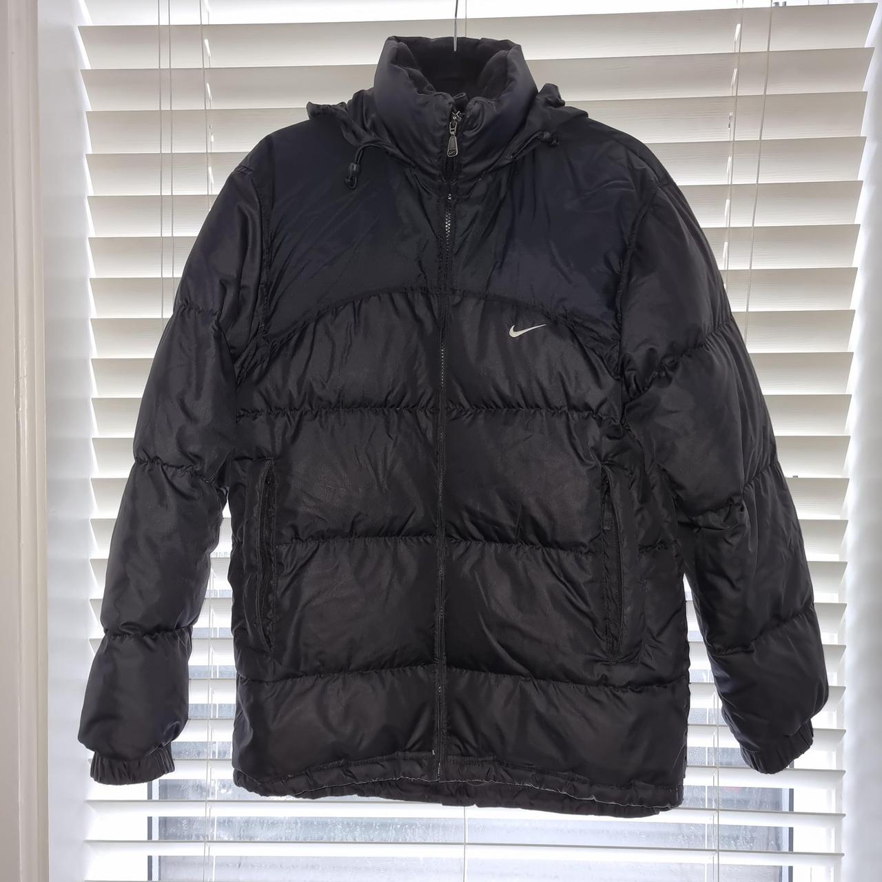 VINTAGE BLACK NIKE PUFFER Banger Of A Jacket... - Depop