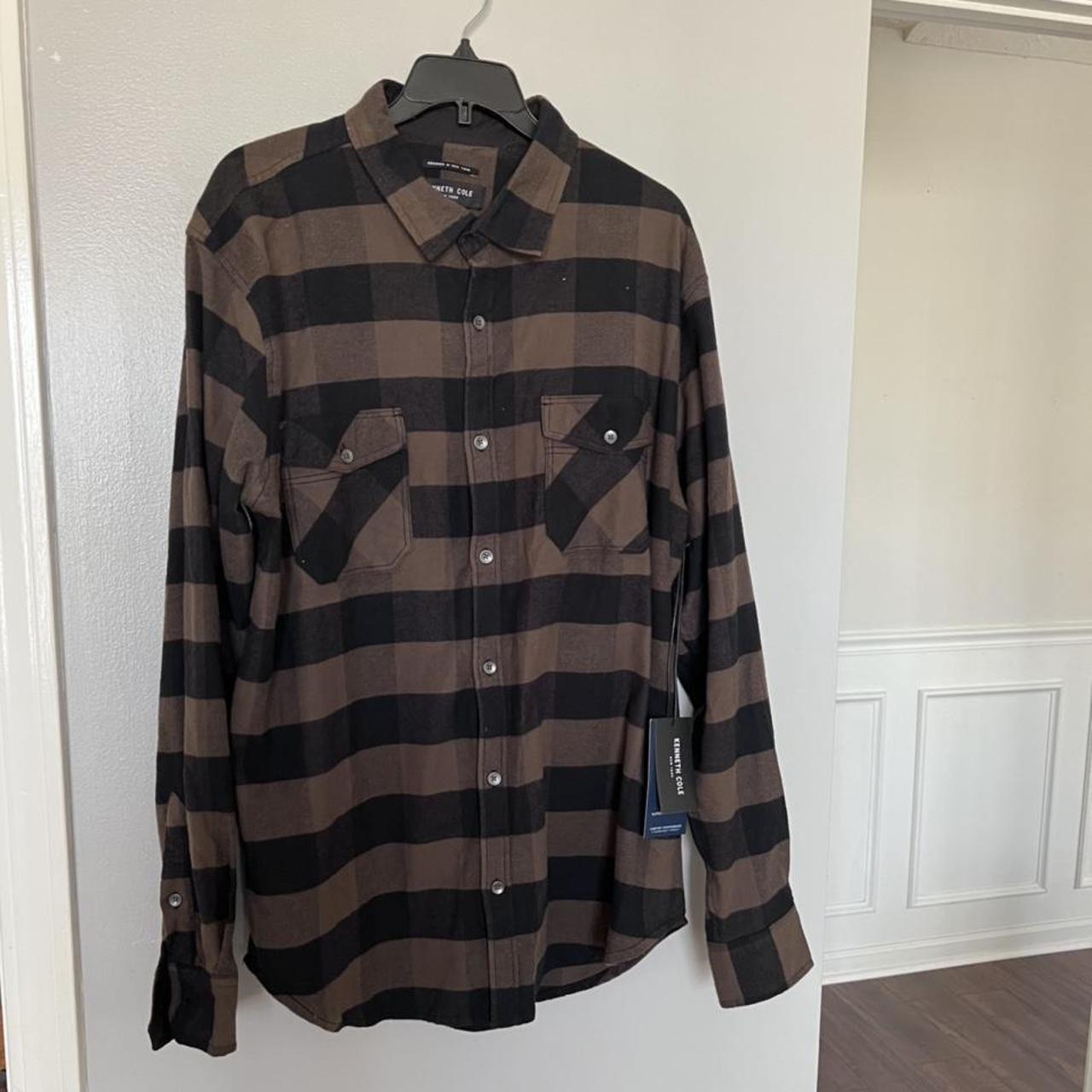 Kenneth Cole Men's Black and Brown Shirt (2)
