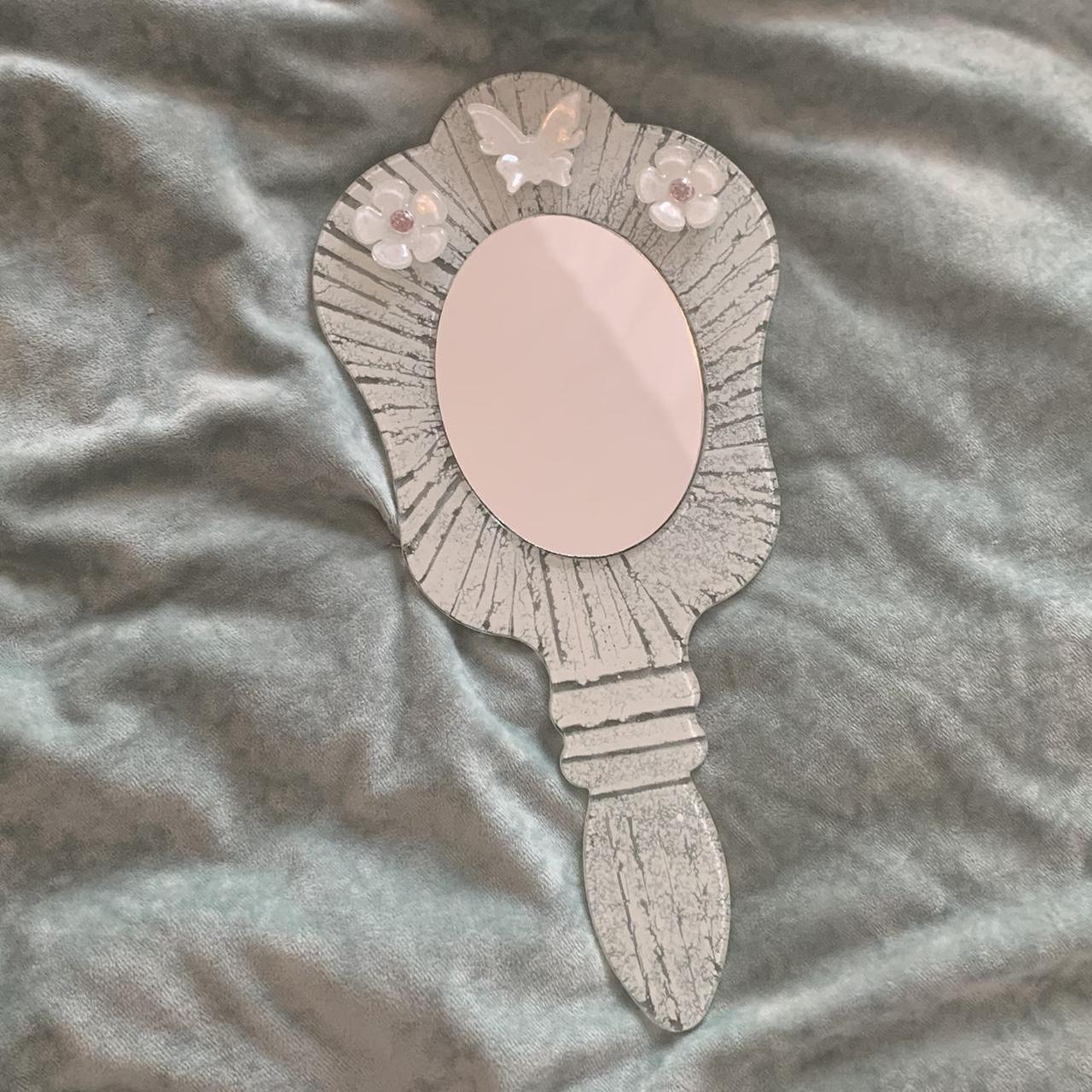 vintage handheld mirror. Pure glass.... Depop