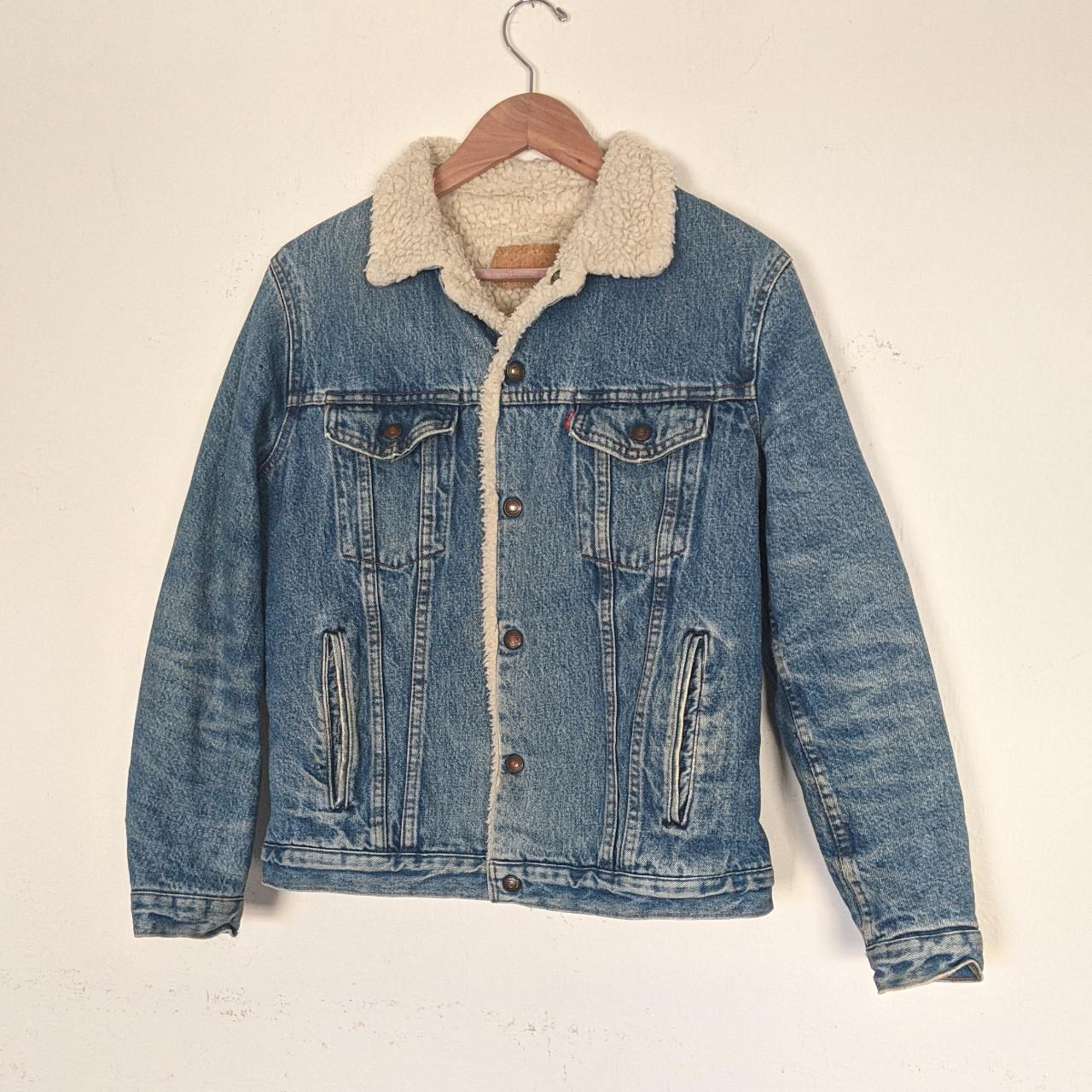 Vintage Levi's Sherpa lined denim jacket Size... - Depop