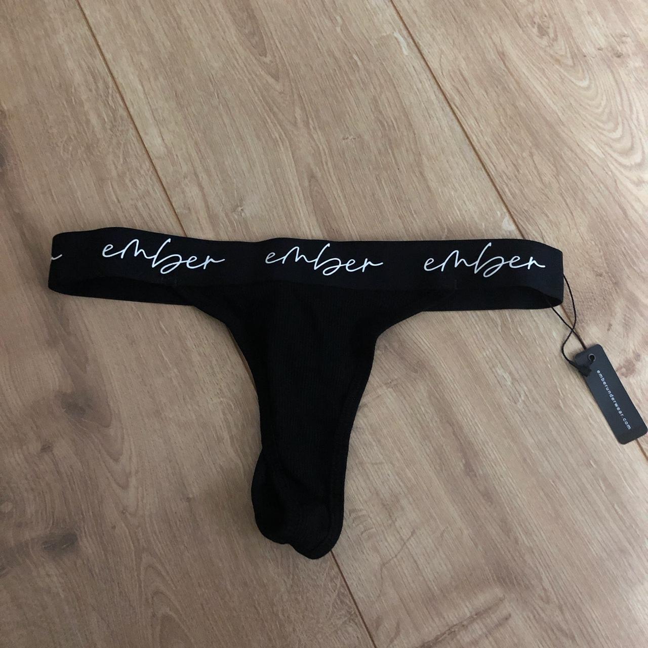 Ember underwear black thong size 6 #thong - Depop