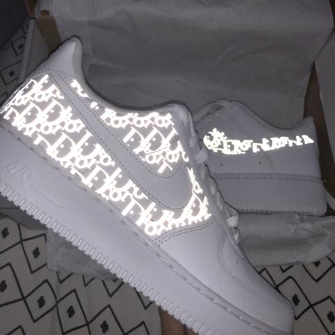 Reflective Dior Custom Air Force 1 3M Reflective  Fame The Artist